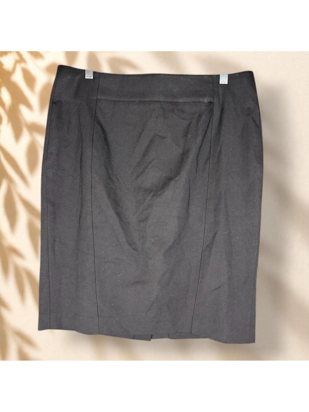 Ann Taylor Skirt Women 12P Petite Black A-Line Midi Mid Rise Zipper Casual